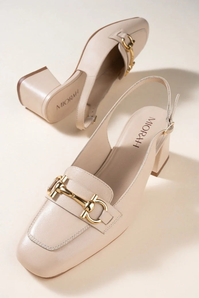 Allure Leather Sling Back Heels