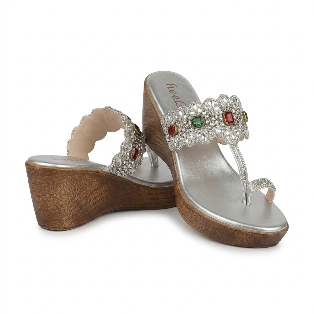 Noor Embellished Ethnic Fancy Wedge Heels
