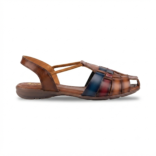 Alvira Ethnic Leather Roman Sandals