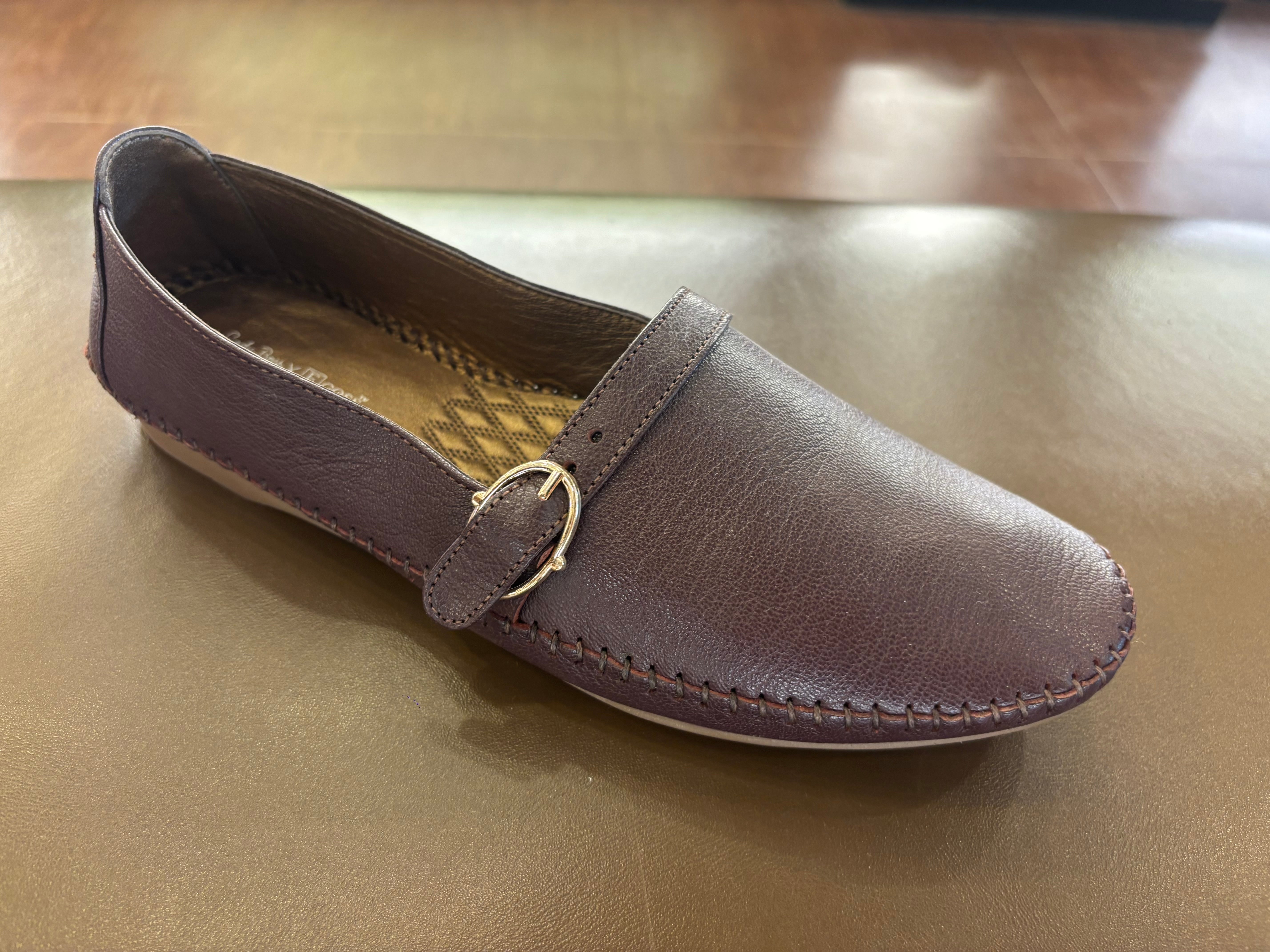 Tissier Leather Cushioned Flat Ballerinas