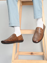 Romano Tan Leather Ethnic Slip ons