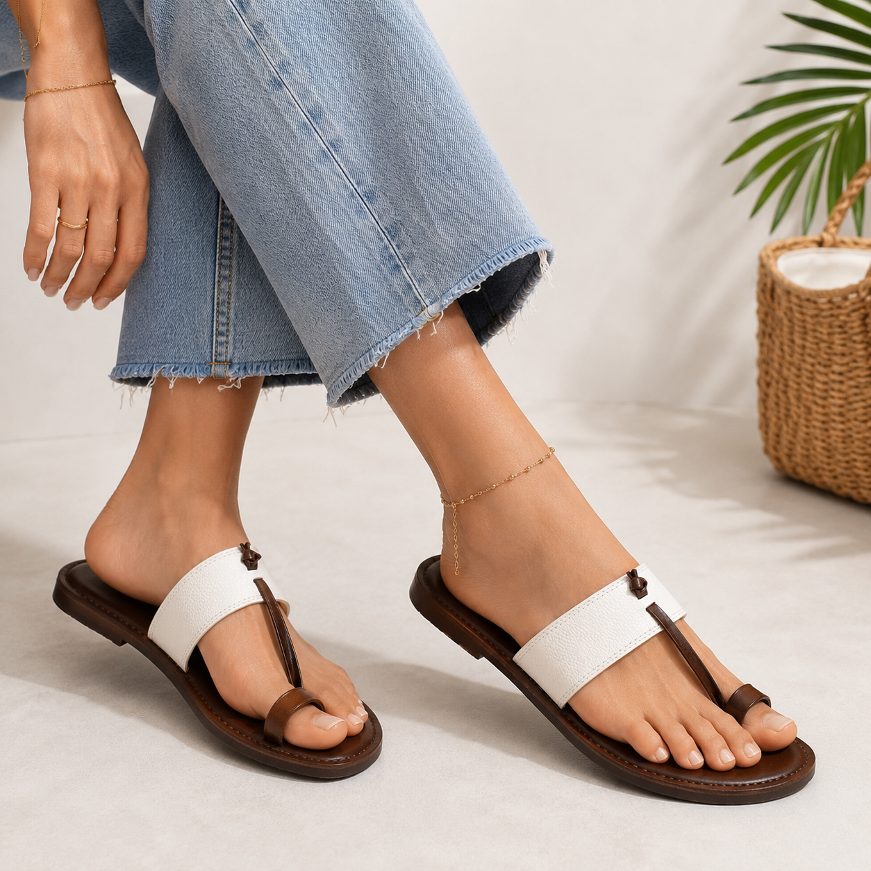 Blake Leather Thumb Kohlapuri Slippers - The Heels India