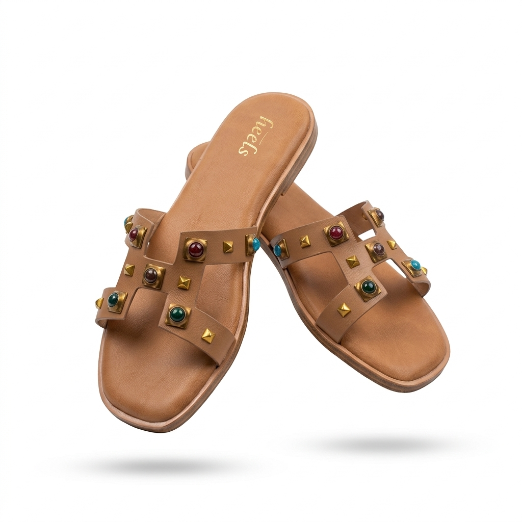 Julia Embellished Flat Summer Sliders