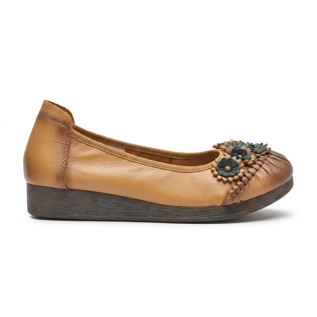 Flora 2.0 Premium Leather Cushioned Ballerinas