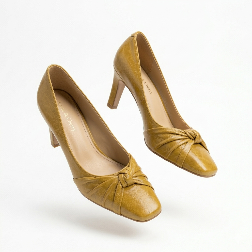 Evoria Premium Swirl Square Toe Block Heels