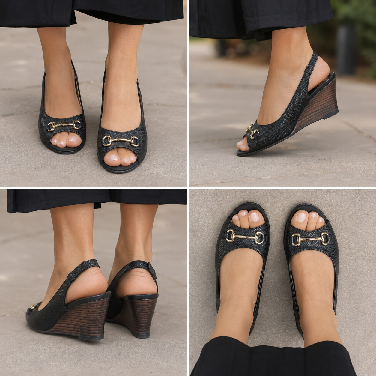 Antoine Wedge Heel Peep-toe Sandals