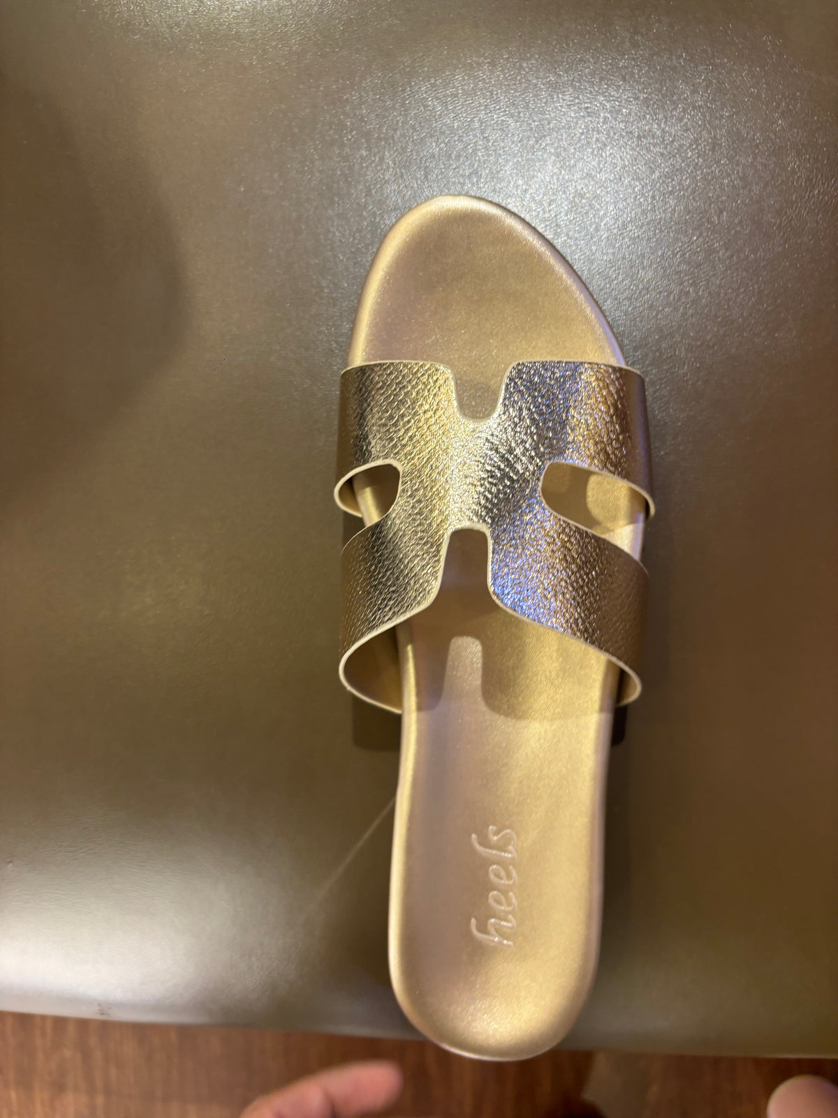 Abigail Metallic Cushioned Sliders in Gold - The Heels India