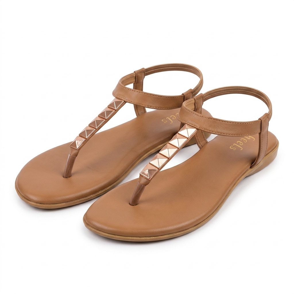 Celine Buckled Comfort Back Elastic Flat Sandals