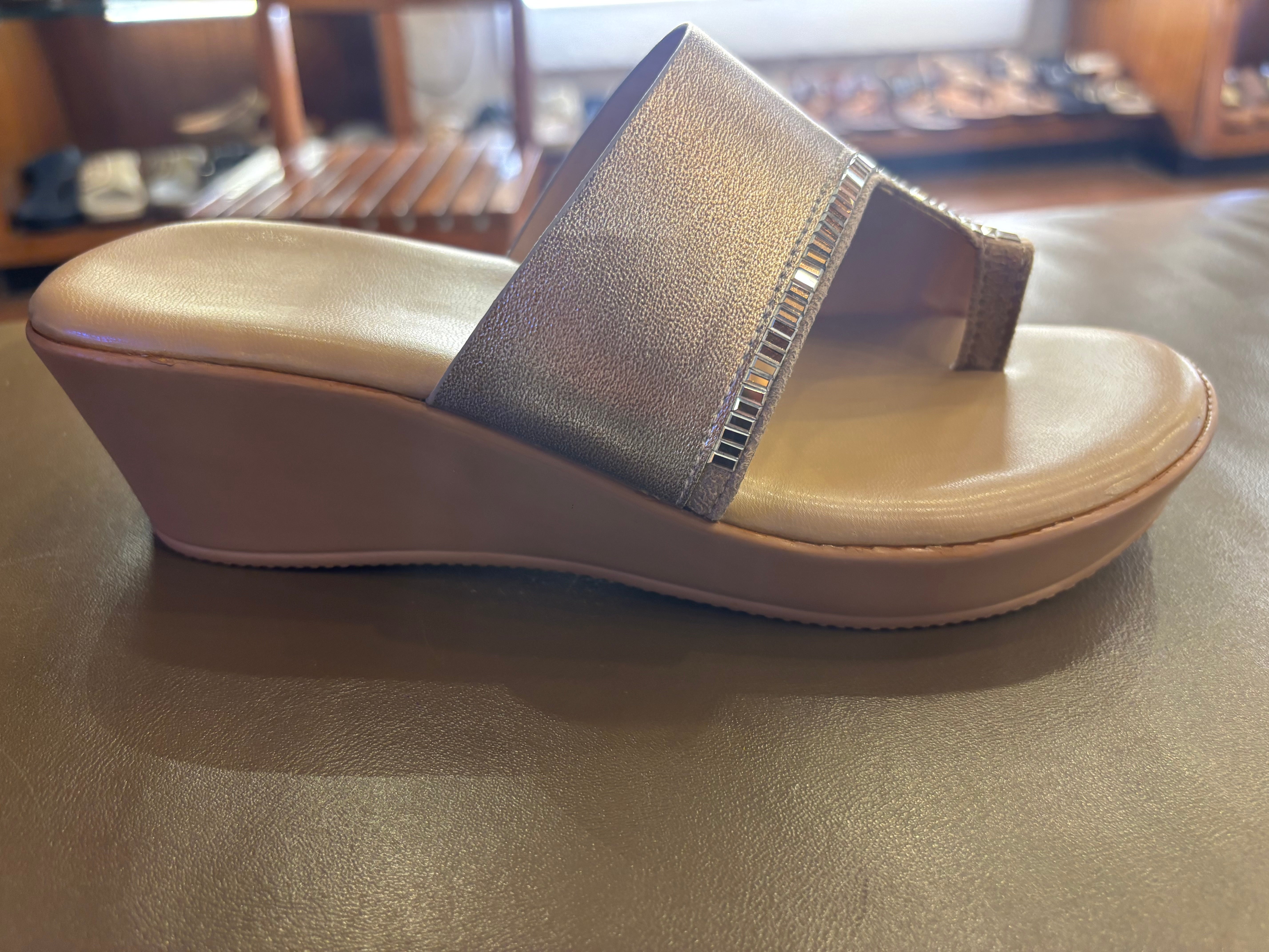 Becky Metallic Comfort Thumb Wedge Heels