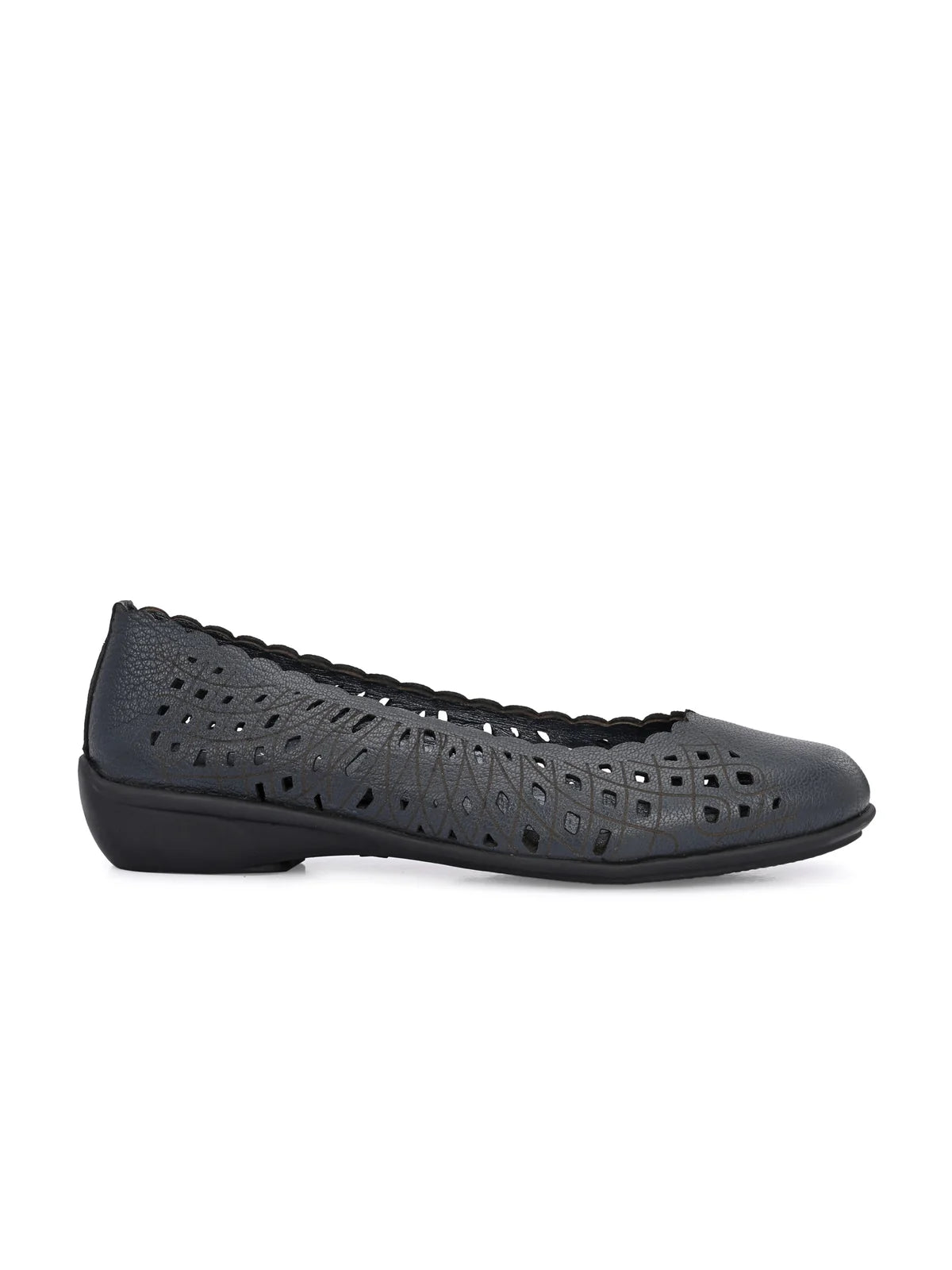 Keisha Perforated Cushioned Leather Ballerinas