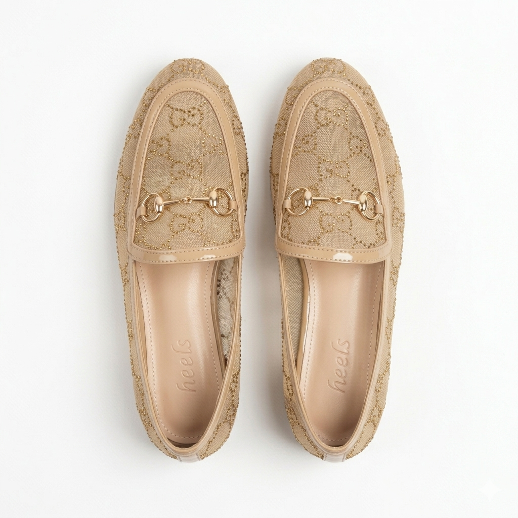 Linda Cushioned Bling Mesh Loafers - The Heels India