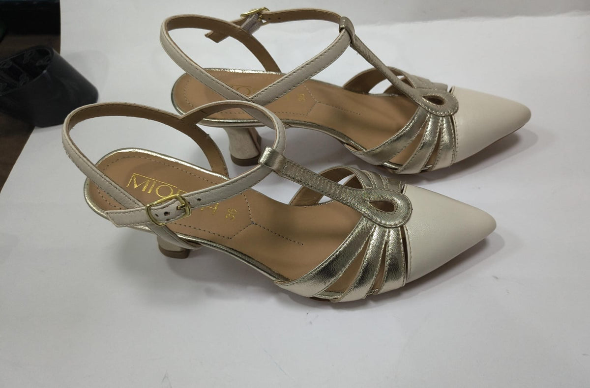 AMARA Premium Leather Ankle Strap Kitten Heels
