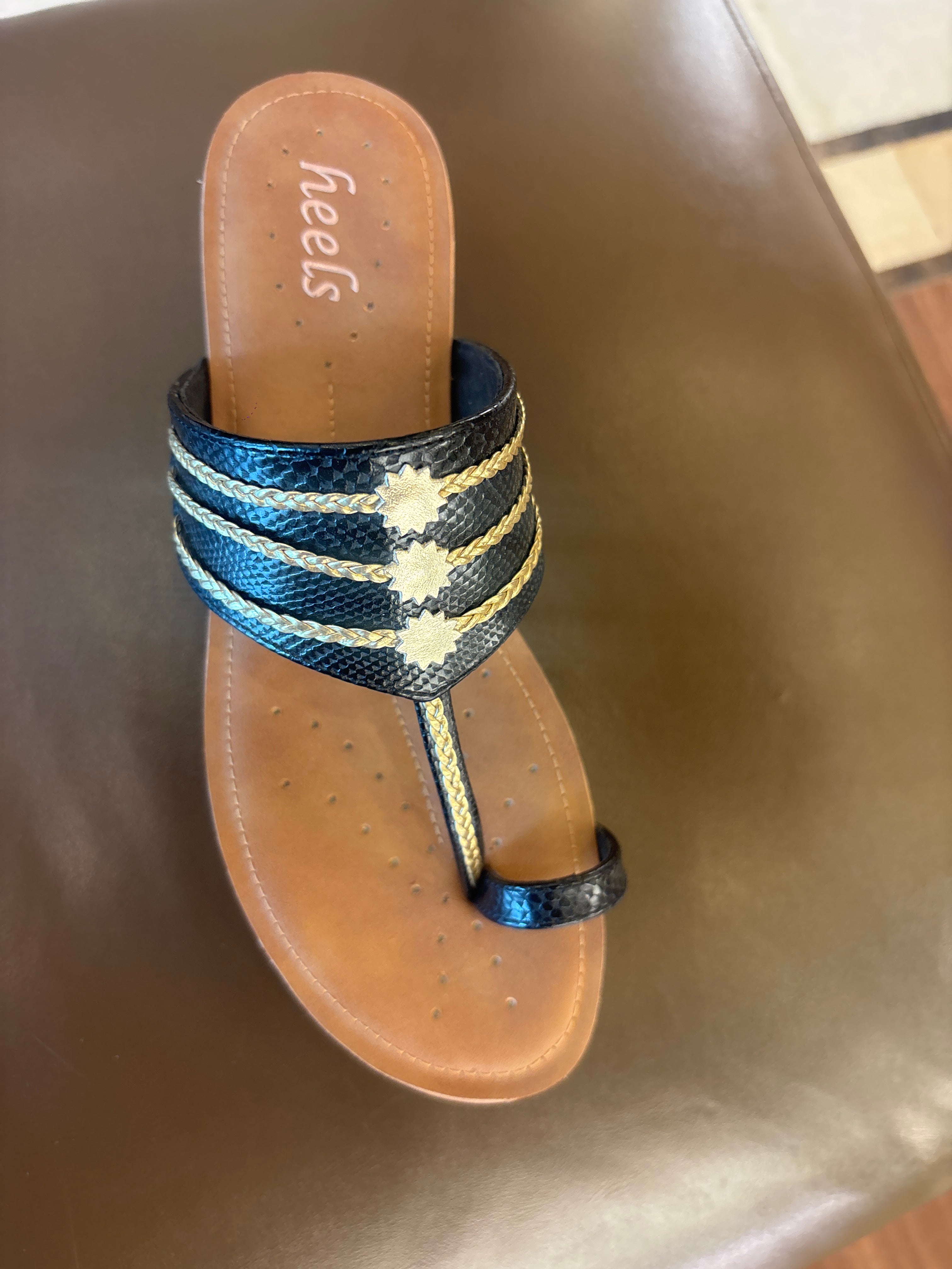 Lilith Memory Cushion Kohlapuri Wedge Slippers - The Heels India