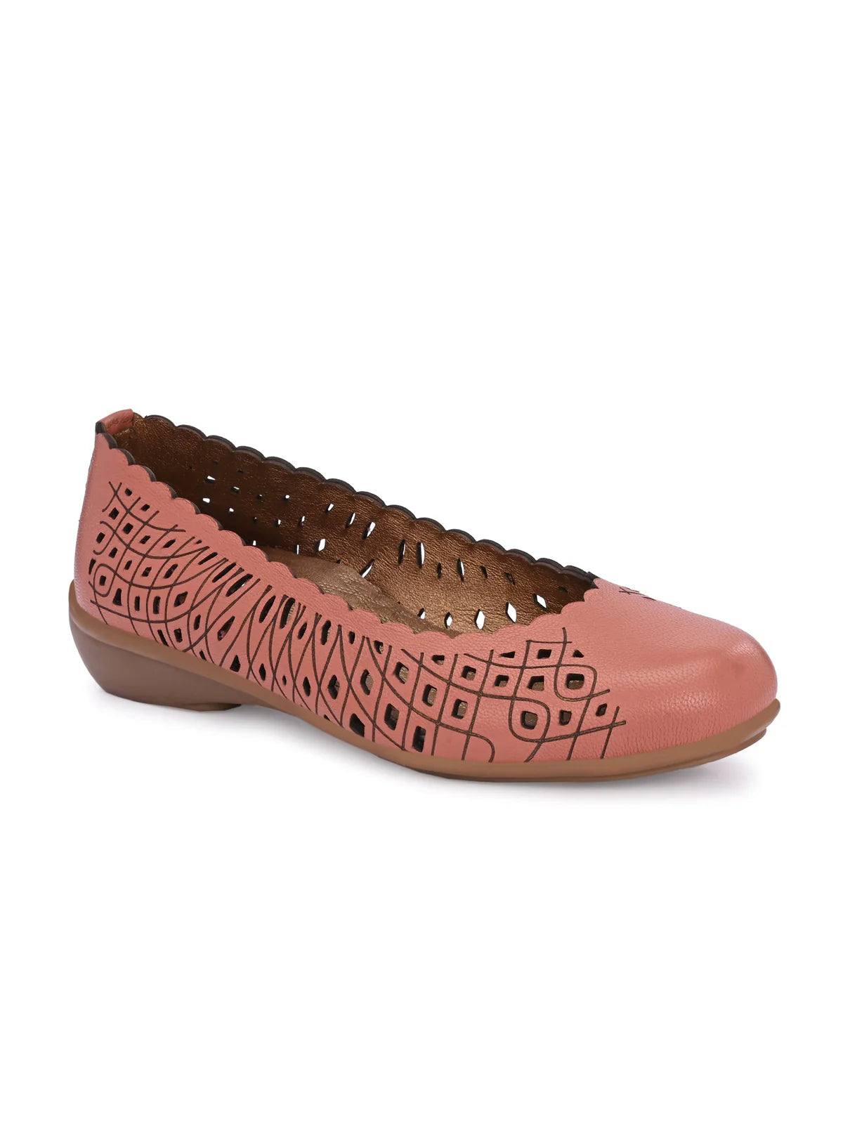 Keisha Perforated Cushioned Leather Ballerinas