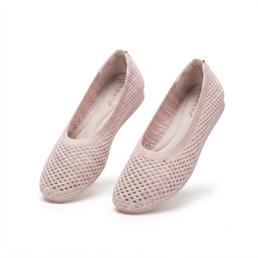 Grace Crochet Flat Flexi Comfort Ballerinas