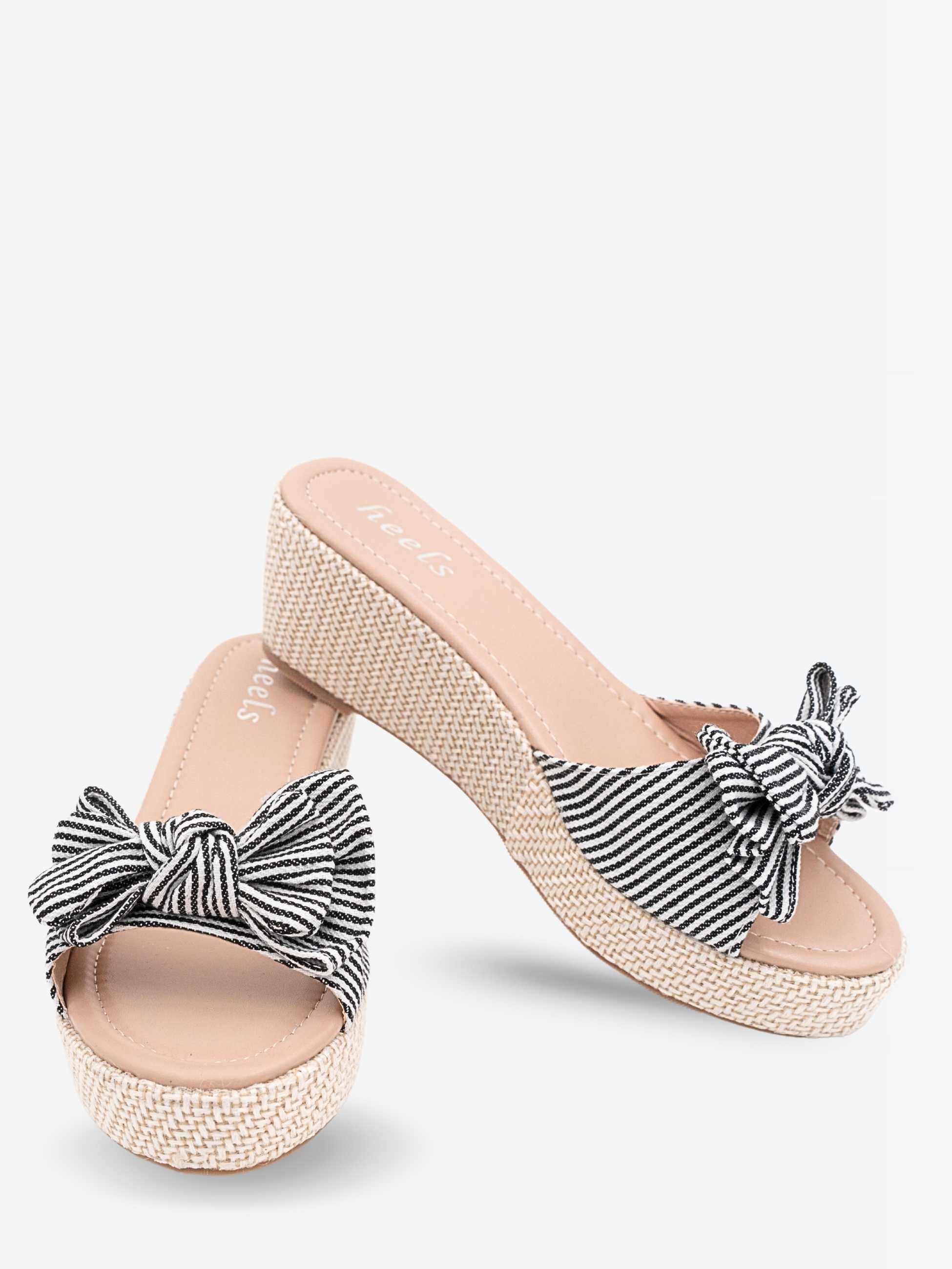 Emma Knot Bow Wedge Heels