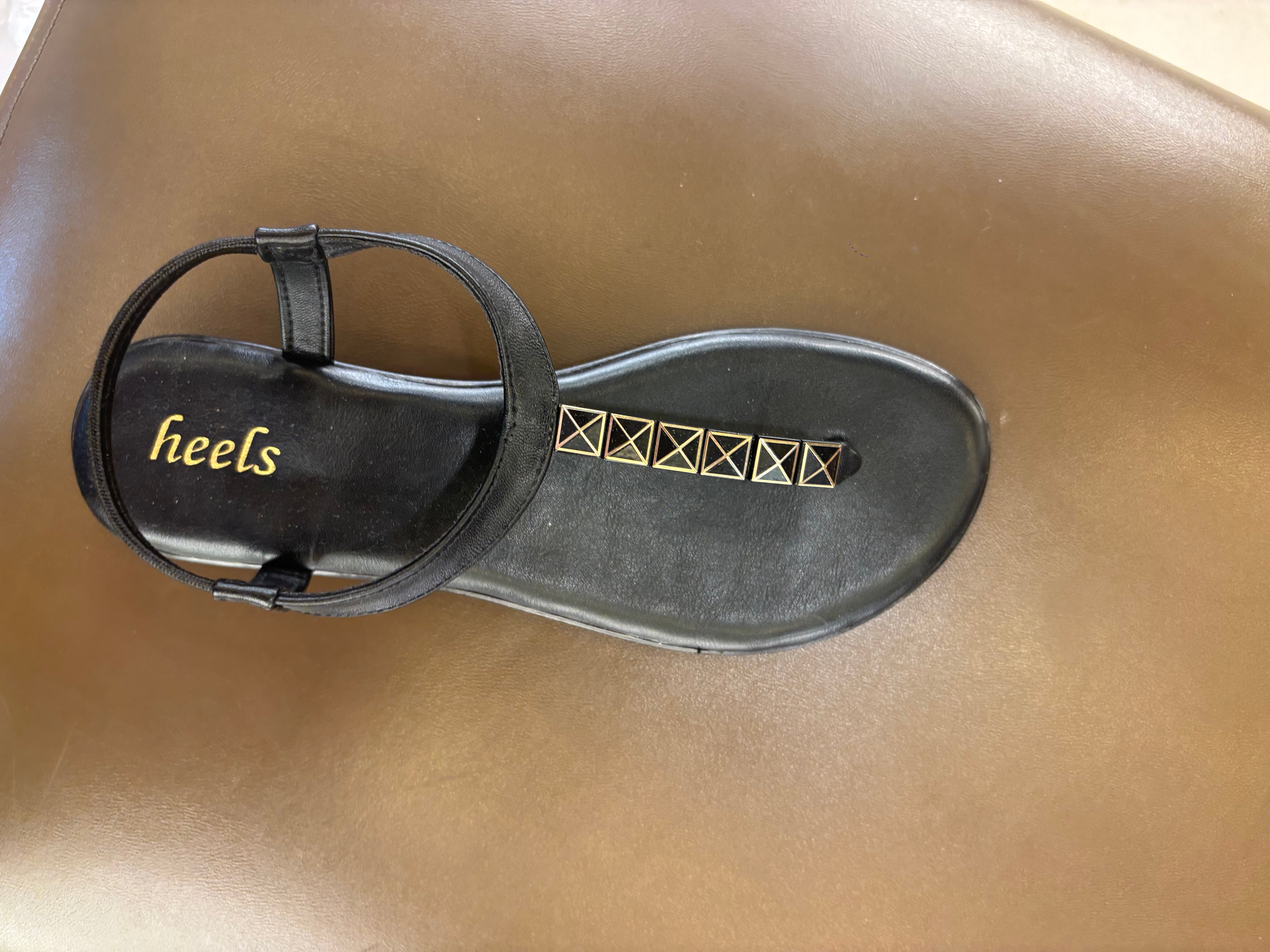Celine Buckled Comfort Back Elastic Flat Sandals