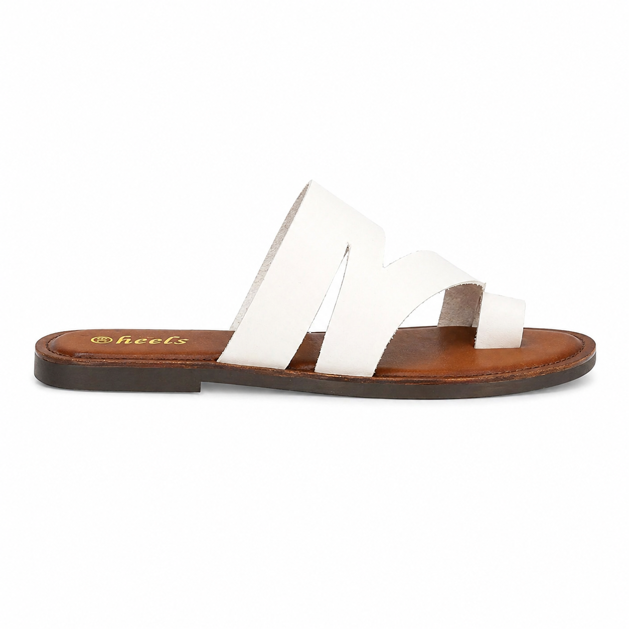 Melanie Leather Thumb Strap Flat Siders