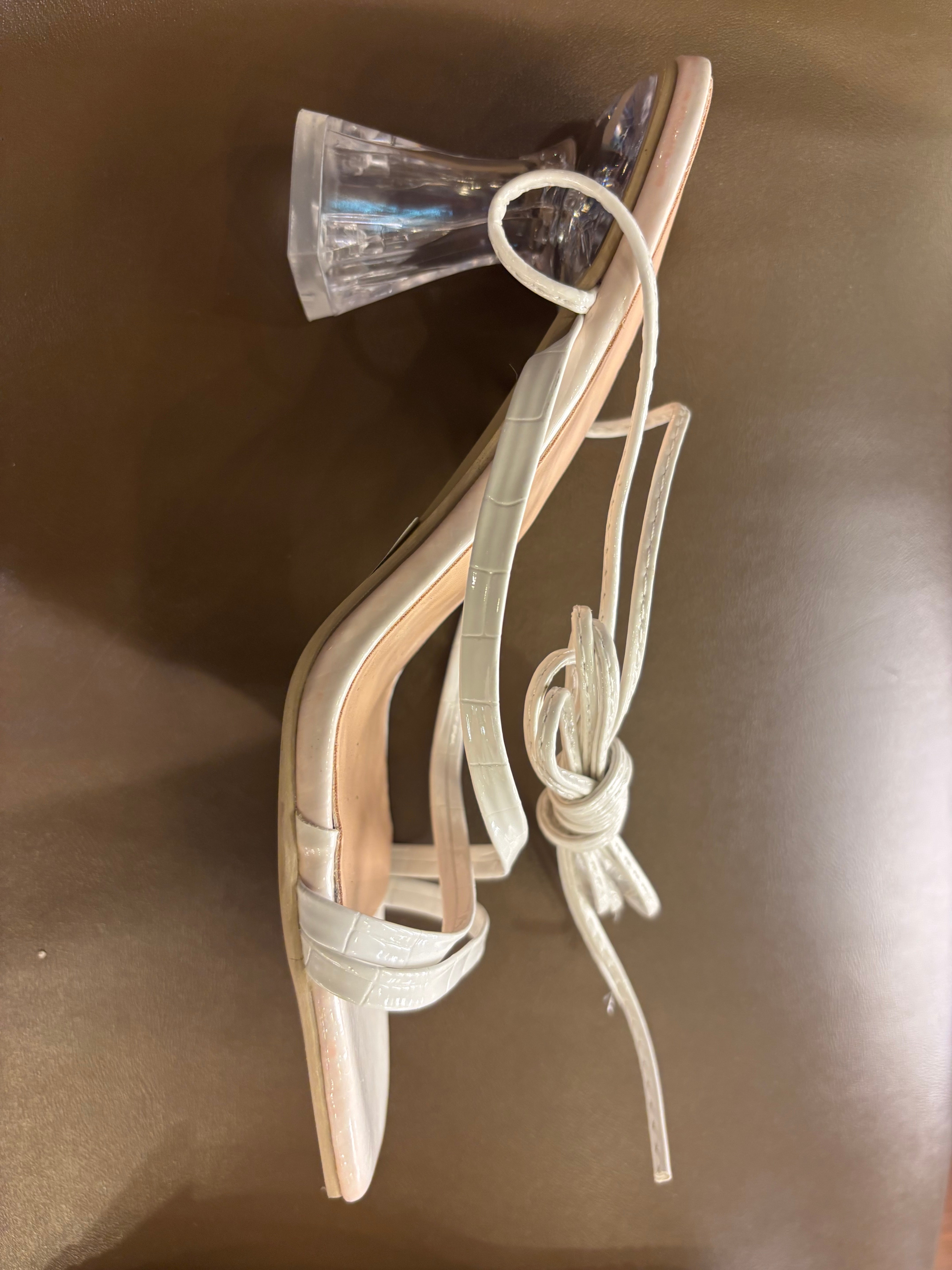 Lydia Tie Up Transparent Pencil Heels