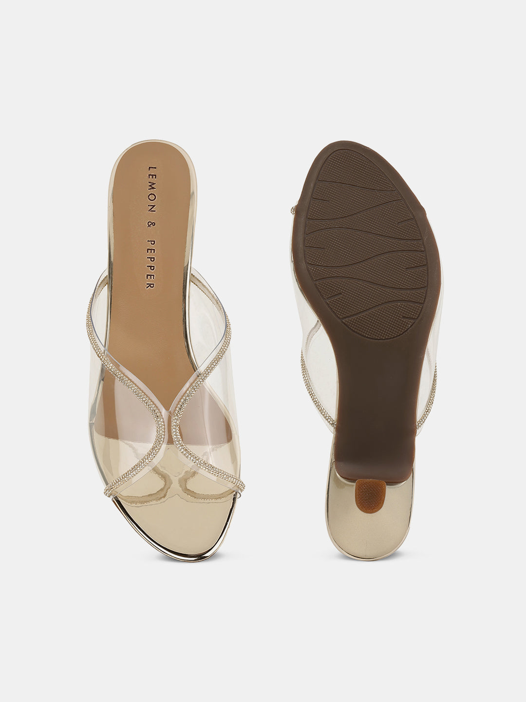 Felipe Transparent Kitten Heel Mules