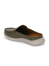 Zero Gravity Olive Leather Slip-On Mules