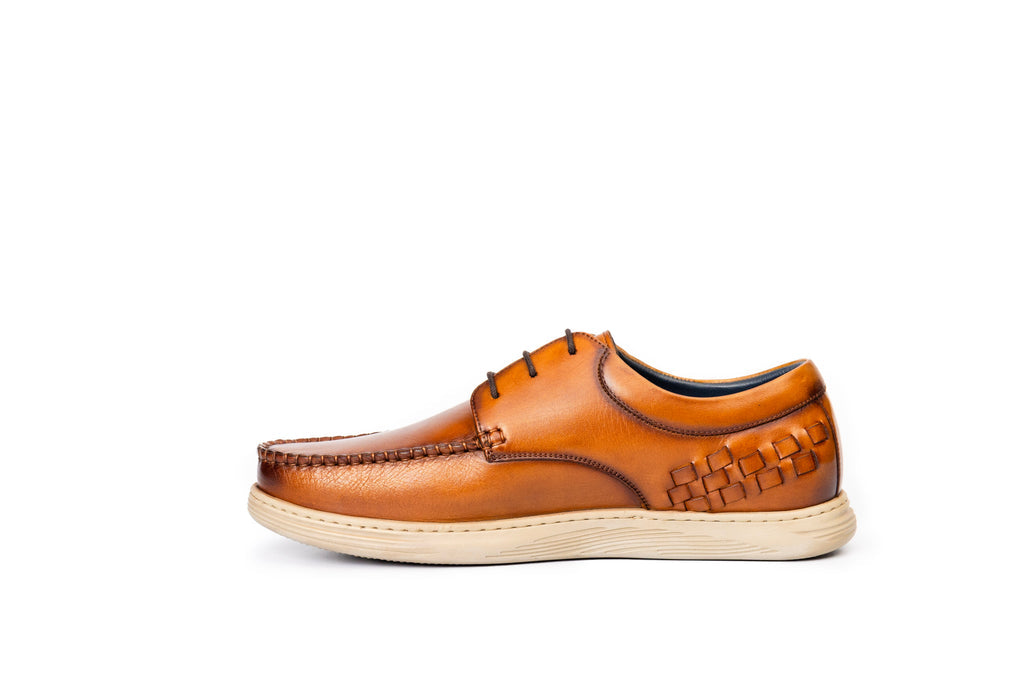 Marina Leather Weaved Lace Derby Shoes