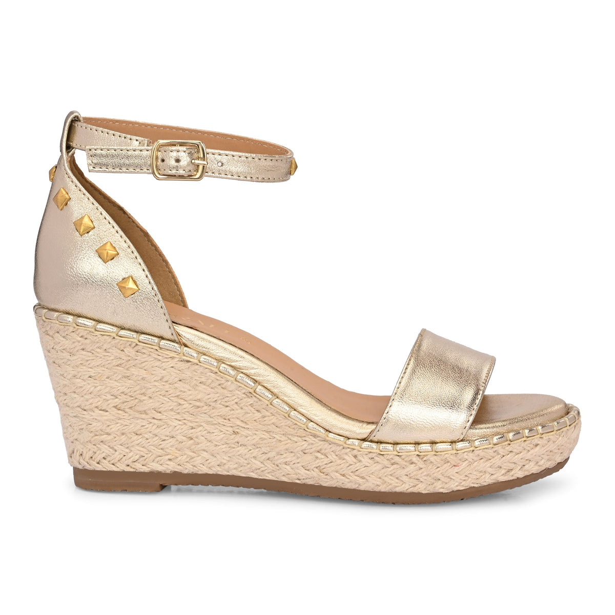 DIVINE Premium Leather Jute Wedge Heel Sandals