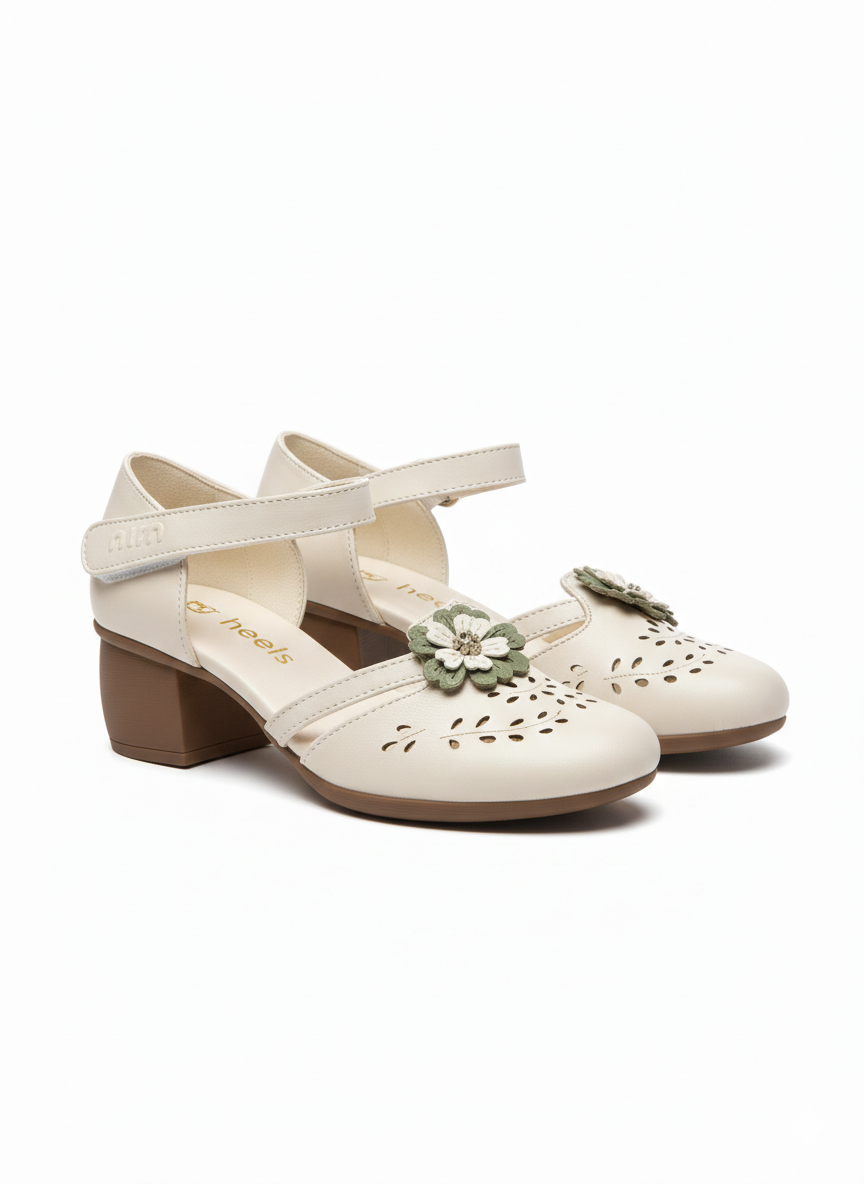 Melrose Premium Leather Perforated Ankle Strap Summer Sandals - The Heels India