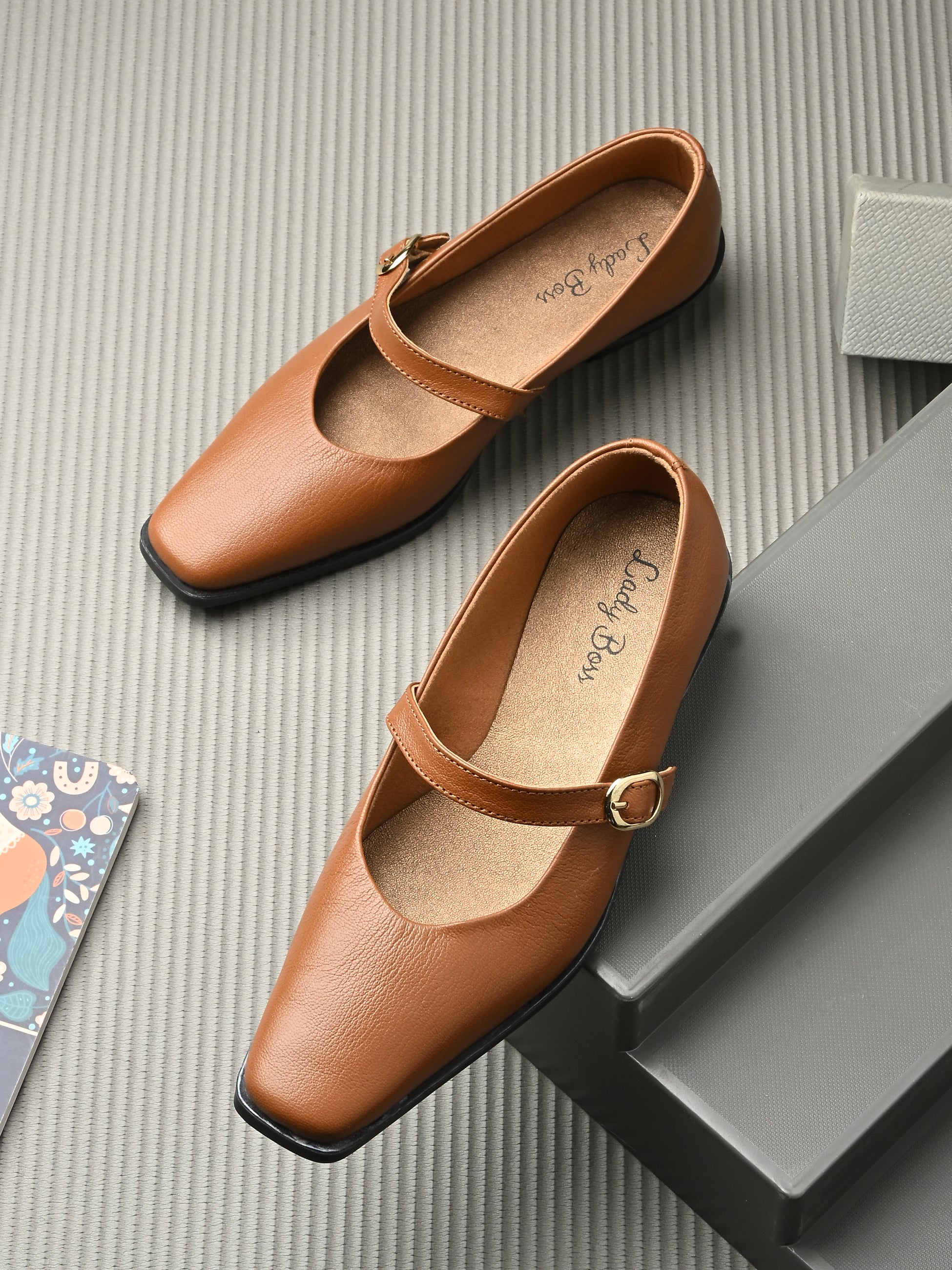 Vestoné Leather Formal Strap Ballerinas