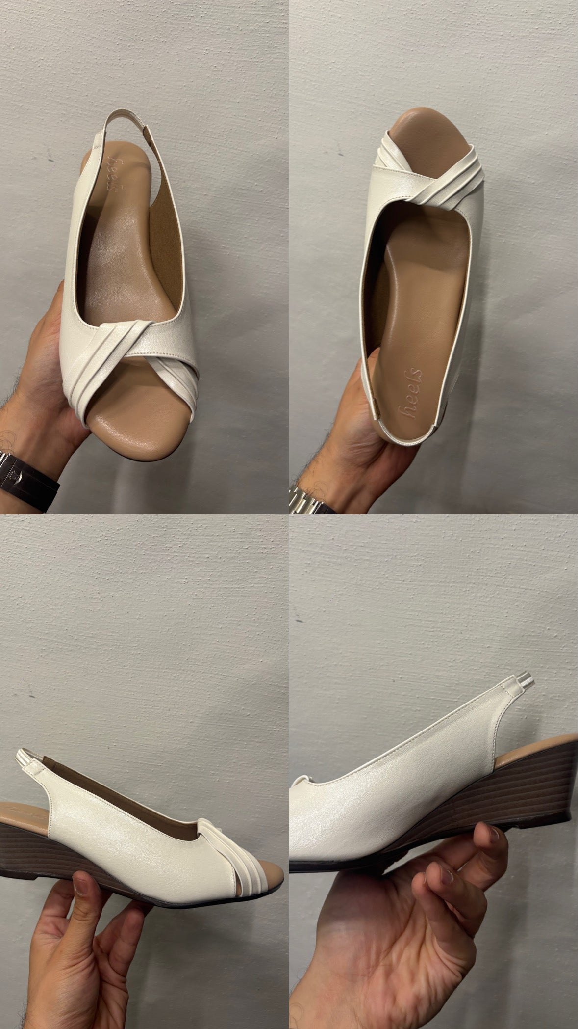 Meridian Back Elastic Peep Toe Wedge Heels - The Heels India