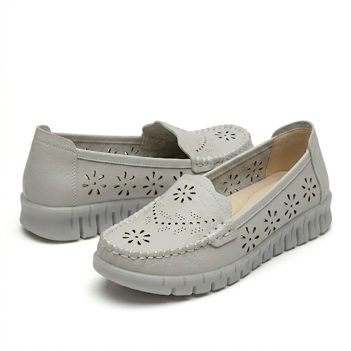 Emily Perforated Comfort Cushioned Flexi Loafers