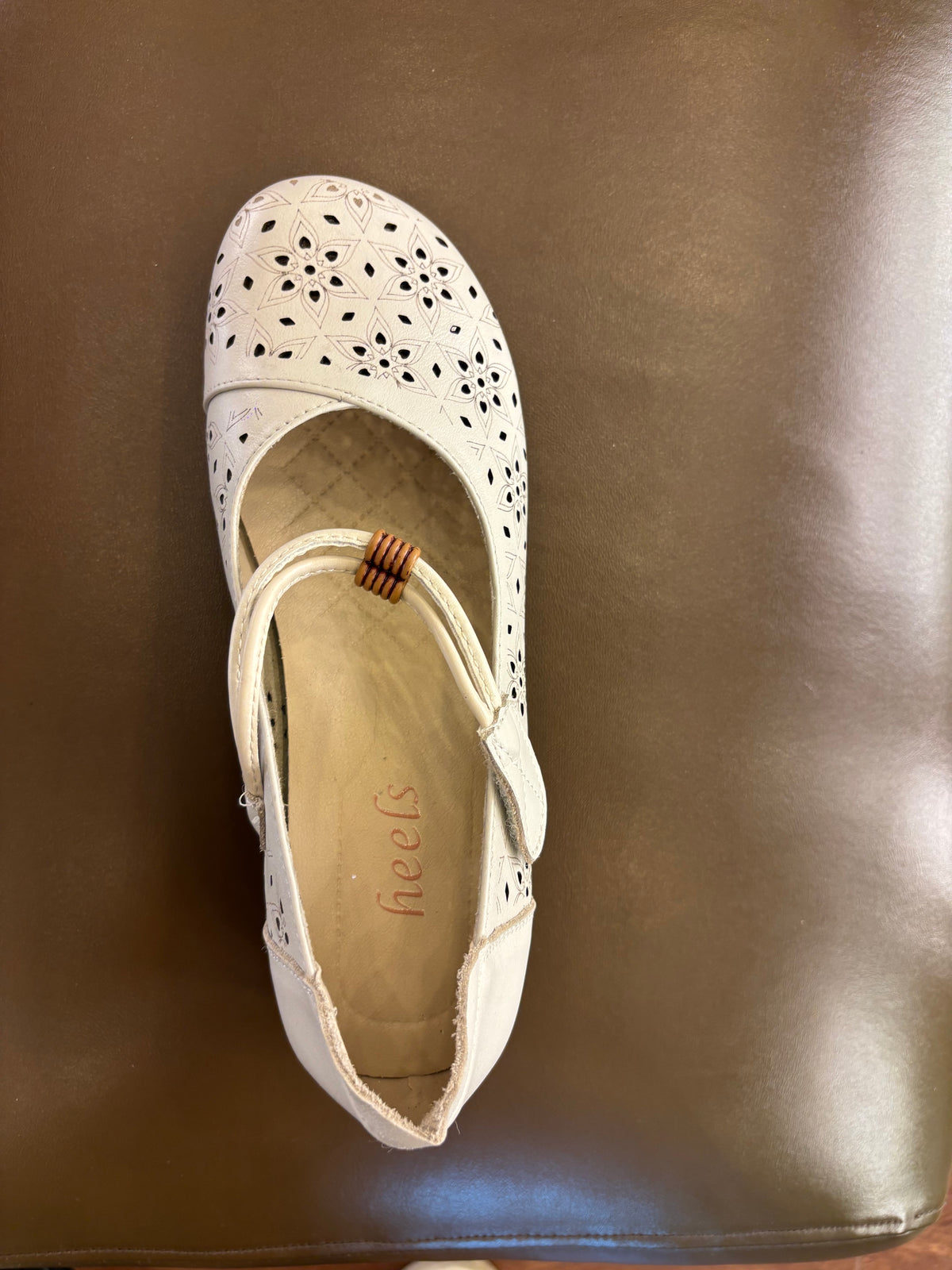 Melissa Leather Velcro Strap Perforated Cushioned Loafers