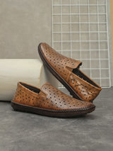Romano Tan Leather Ethnic Slip ons