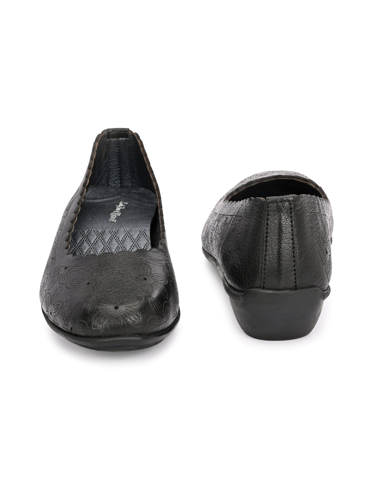 Giva Perforated Cushioned Leather Ballerinas