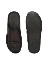 Bravur Brown Leather Sliders HT