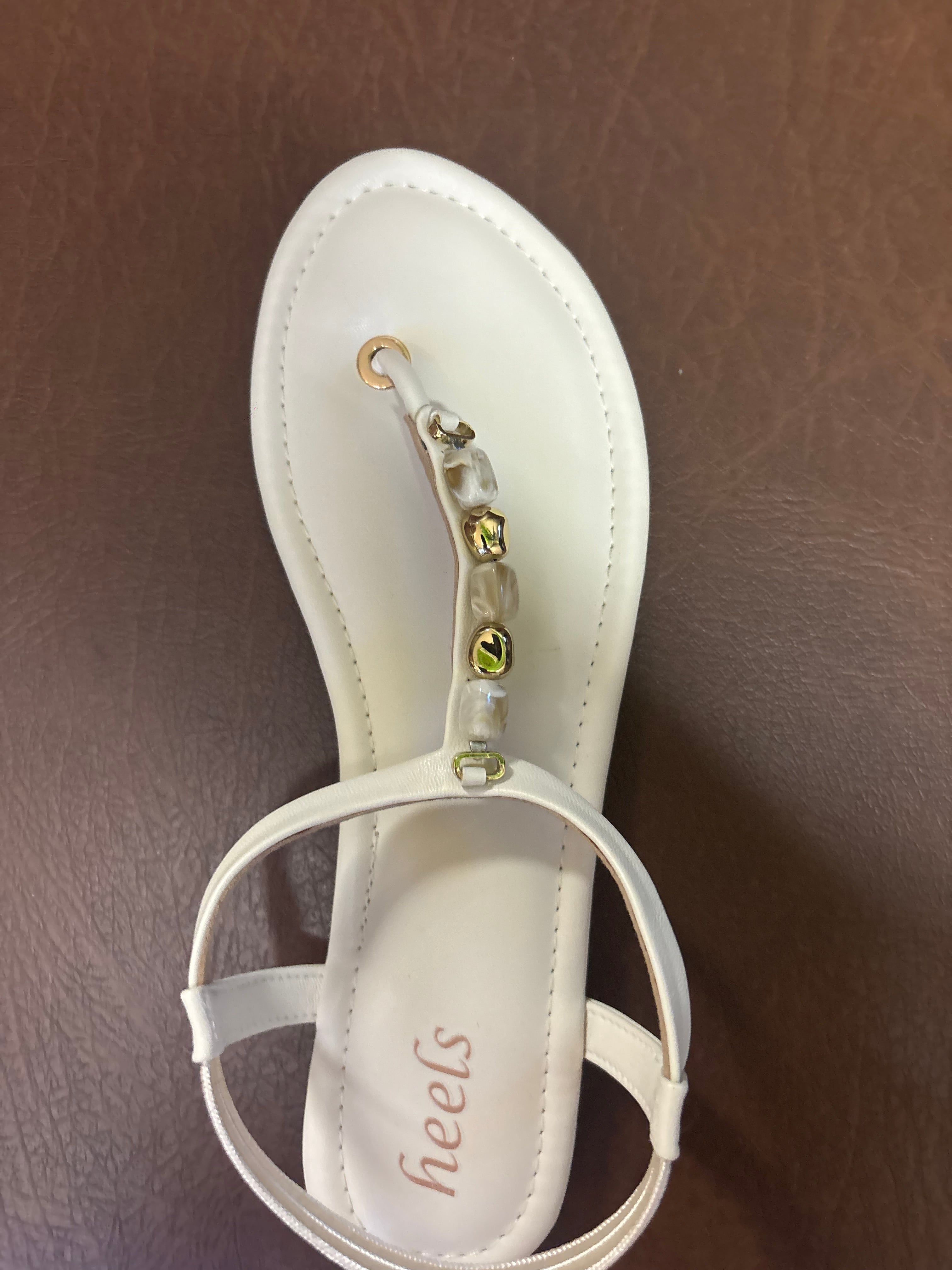 Kia Cushioned Back Elastic Embellished Sandals
