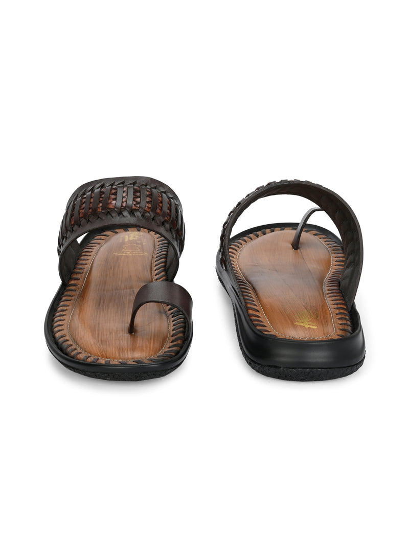 Solano Brown Leather Slippers HT