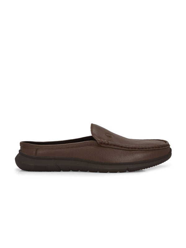 Zero Gravity Brown Leather Slip-On Mules