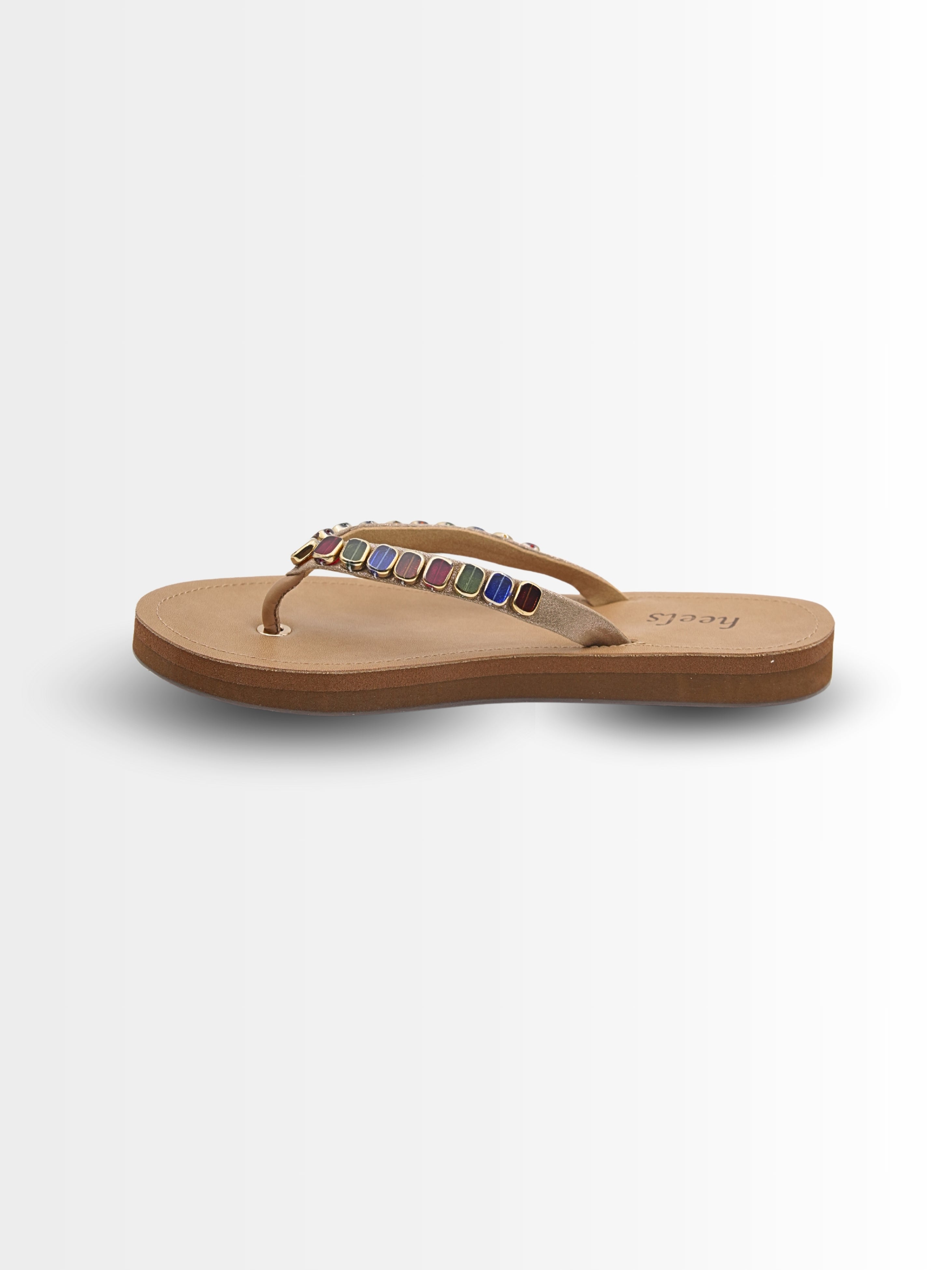 Novelli Cushioned Beads V Strap Slippers