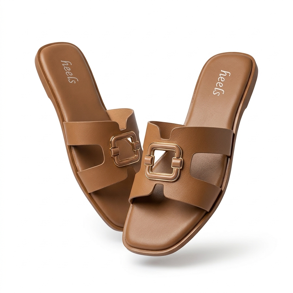 Sasha Buckled Flat Summer Sliders