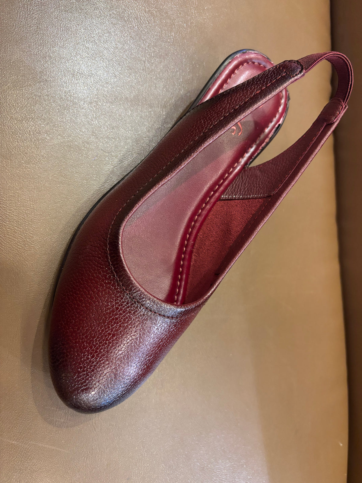 Marcia Leather Slingback Wedge Ballerinas