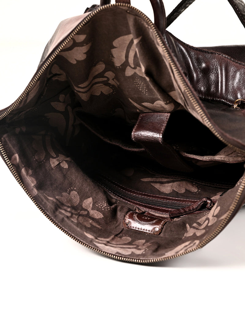 Leo : Real Leather Brown With Wash Effect Backpack