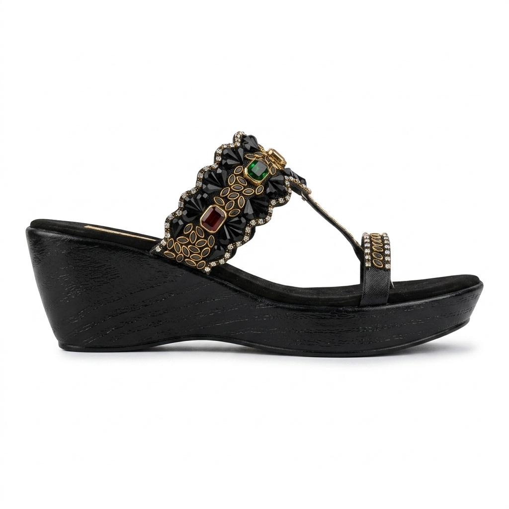 Noor Embellished Ethnic Fancy Wedge Heels
