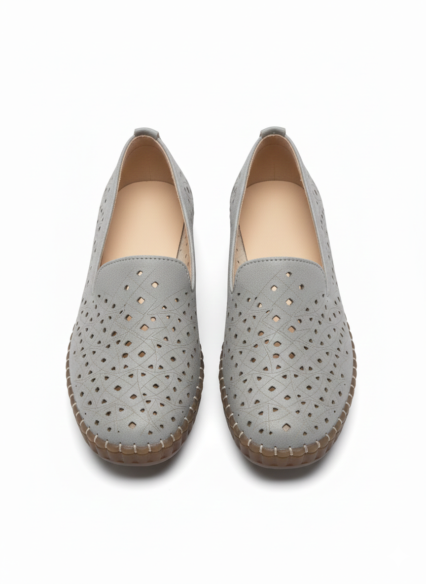 Emily Perforated Cushioned Loafers - The Heels India
