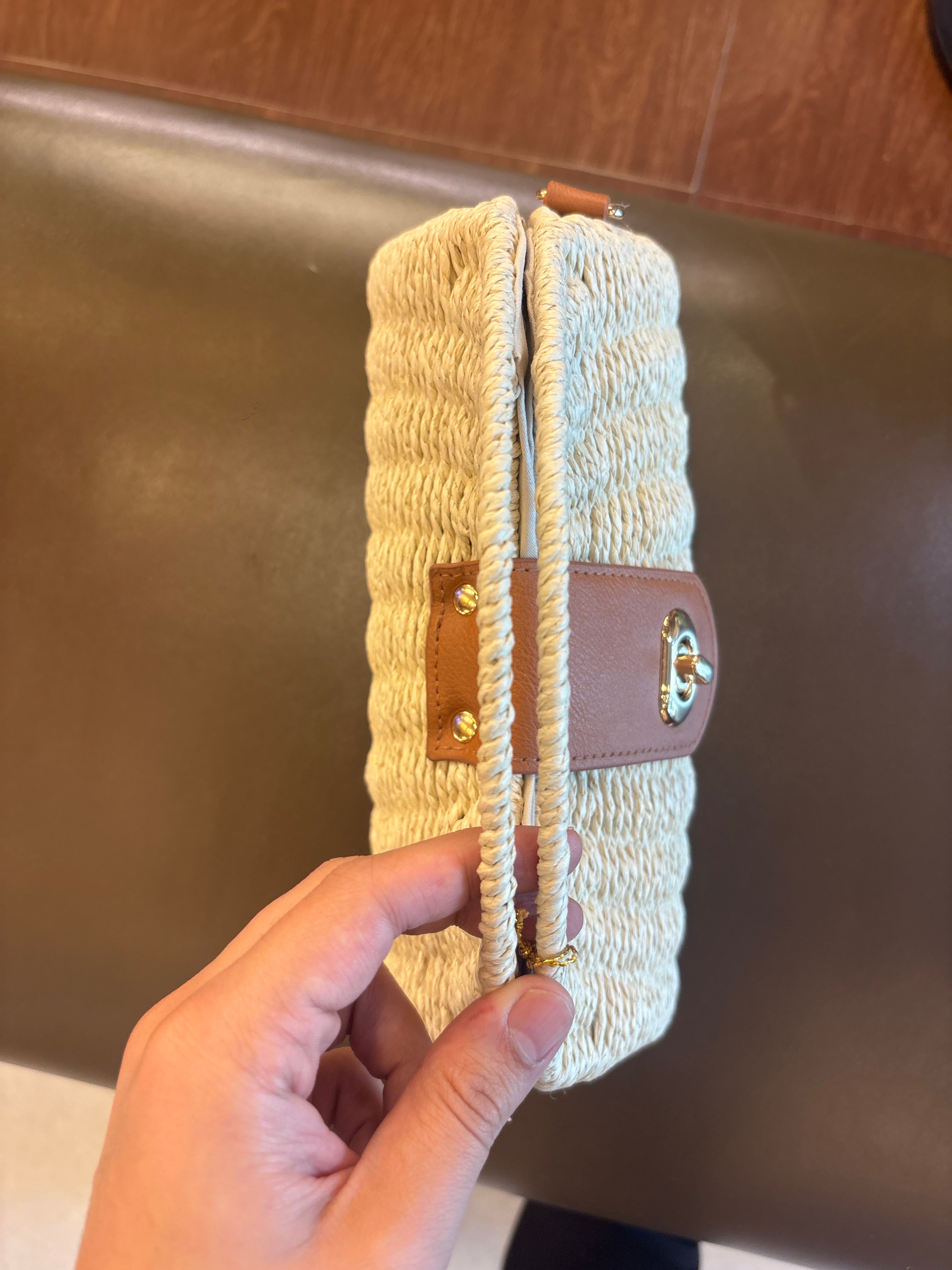 Top Handle Boho Straw Sling Bags
