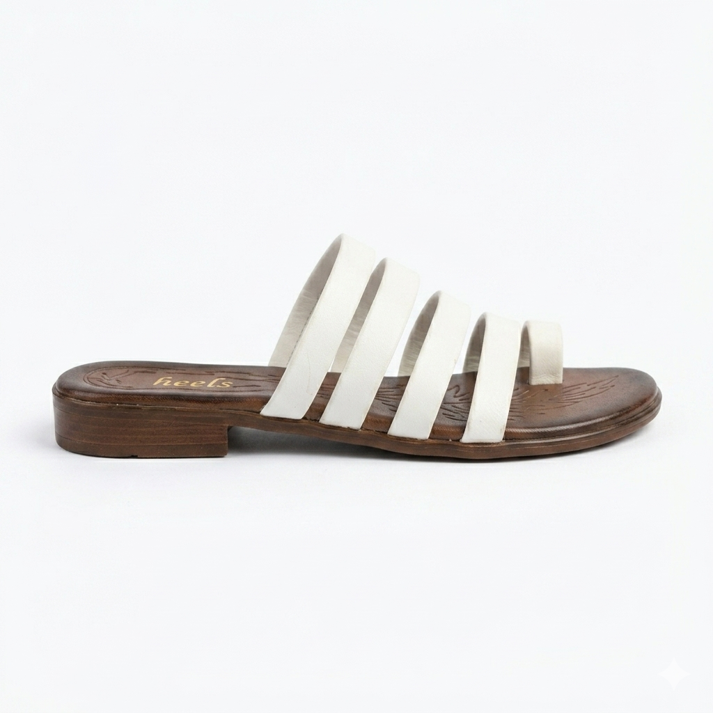 Joy Leather Thumb Strap Flat Slippers