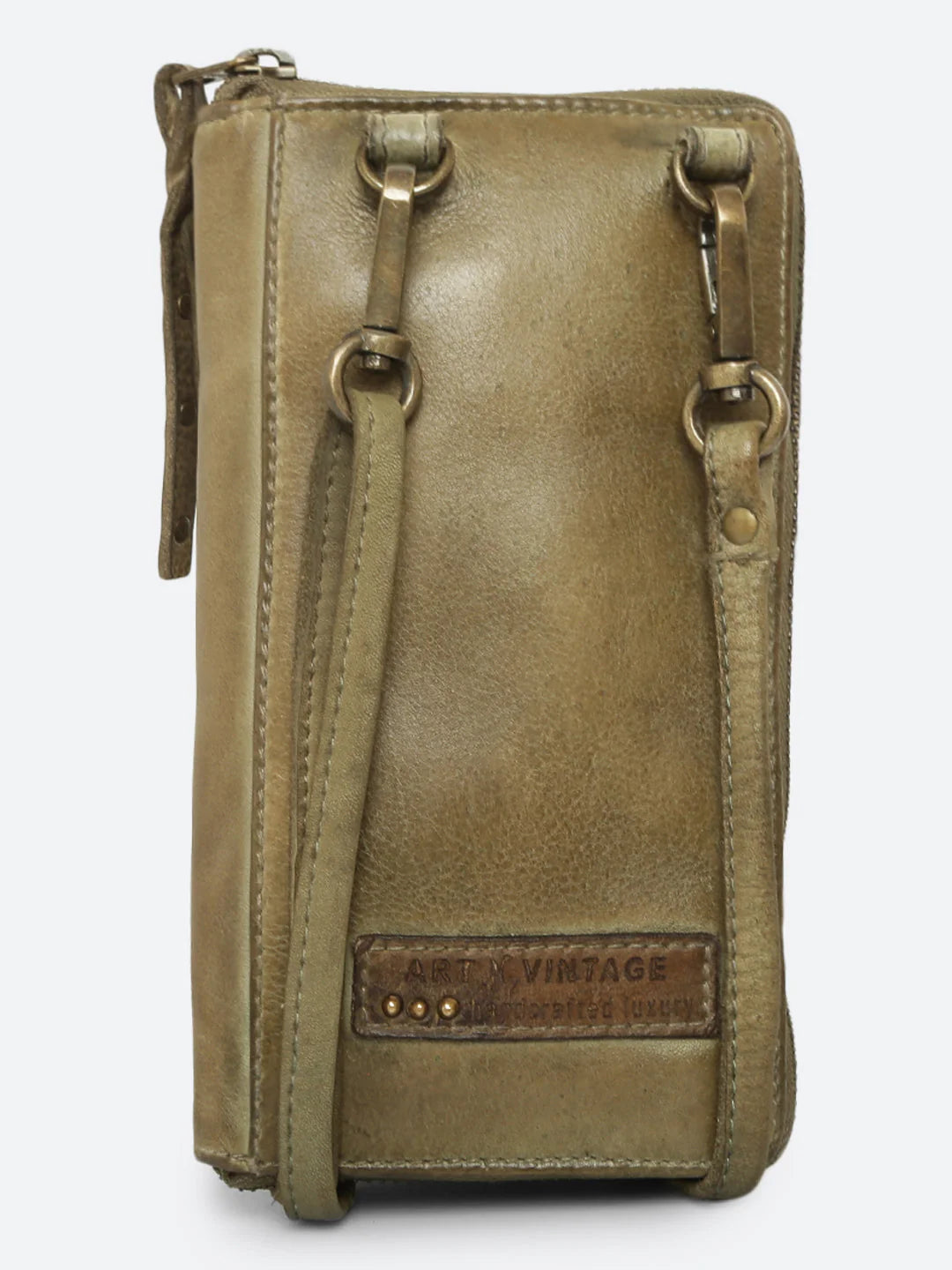 Maria: Leather Hand Weaving Crossbody Mobile Wallet