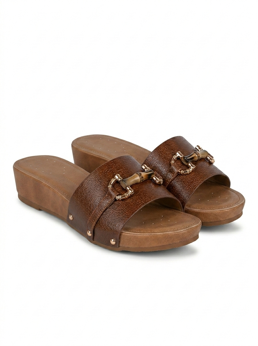 Bondi Comfort Peep Toe Summer Wedge Sliders