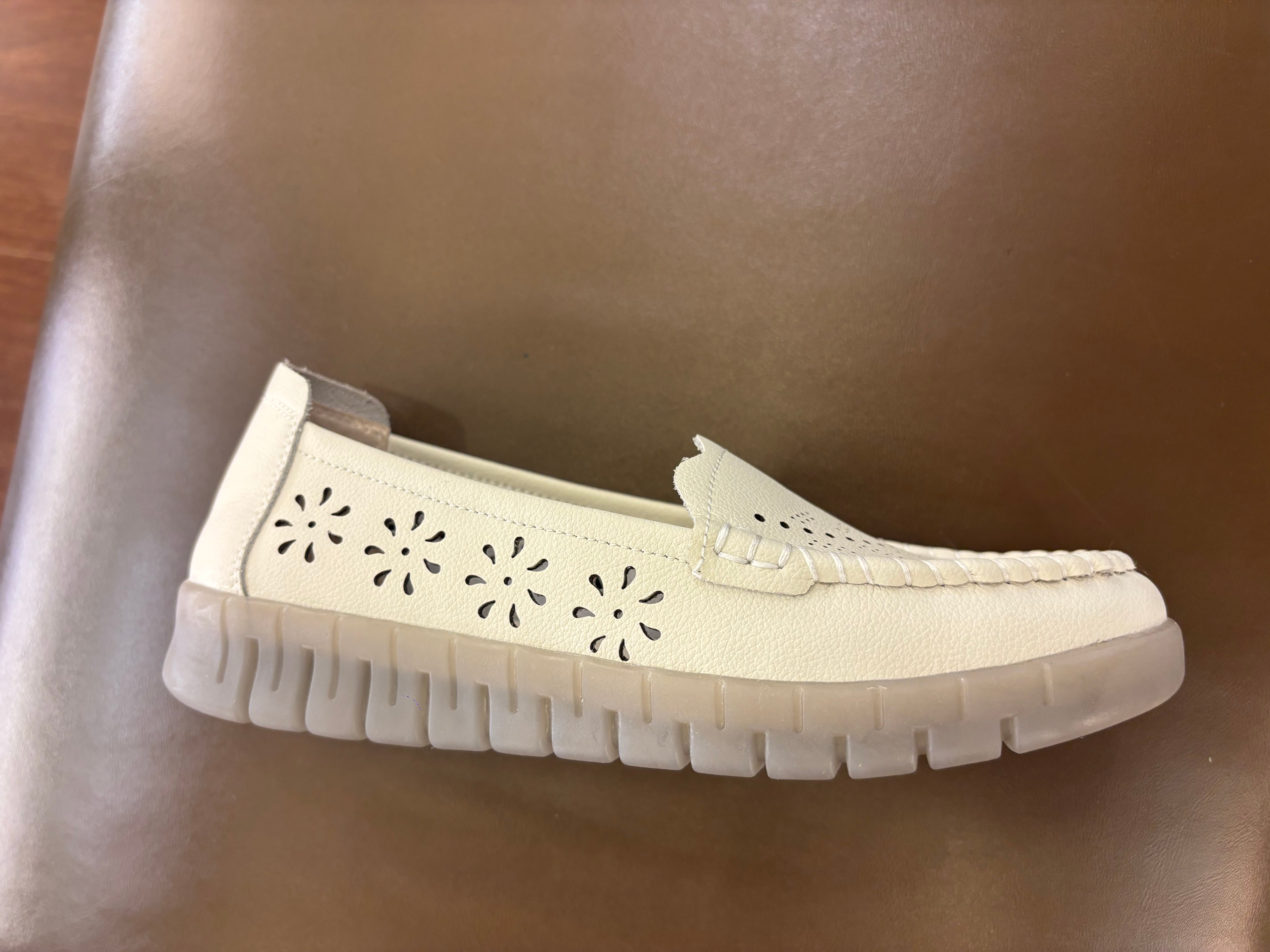 Emily Perforated Comfort Cushioned Flexi Loafers