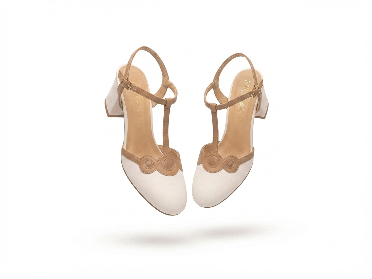 Iris 2.0 Premium Leather Ankle Strap Block Heels